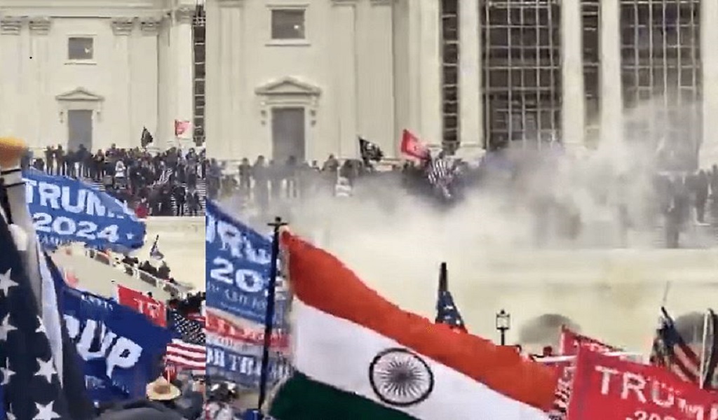 "Indian Flag Waved At Trump’s MAGA Protest In Washington DC"
